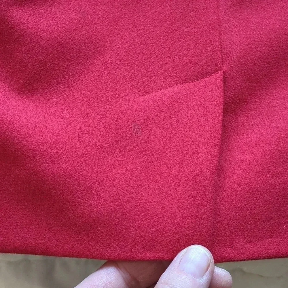 Vintage Dana Brooke Petites Red Wool Pencil Skirt